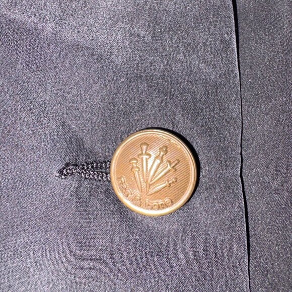 rag & bone 100% Silk Black Shirt Dress Collar Brass Buttons size 6 - Picture 4 of 12